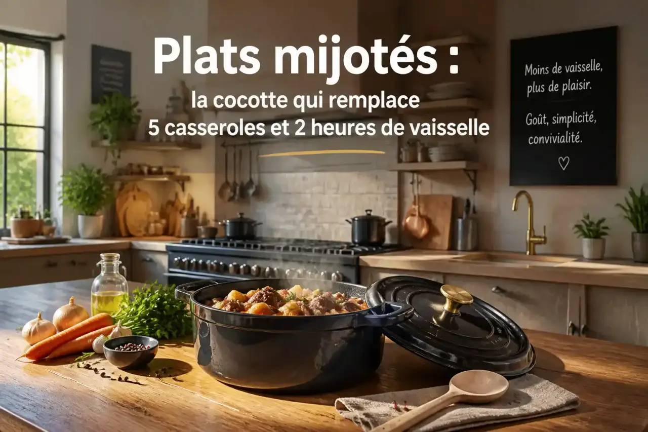 Plats mijotés : la cocotte qui remplace 5 casseroles et 2 heures de vaisselle