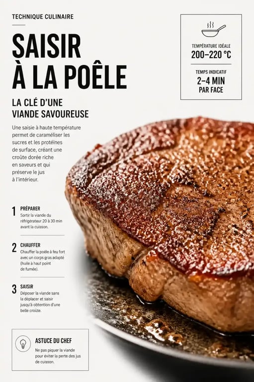 Technique de saisie à la poêle pour une recette à la poêle réussie