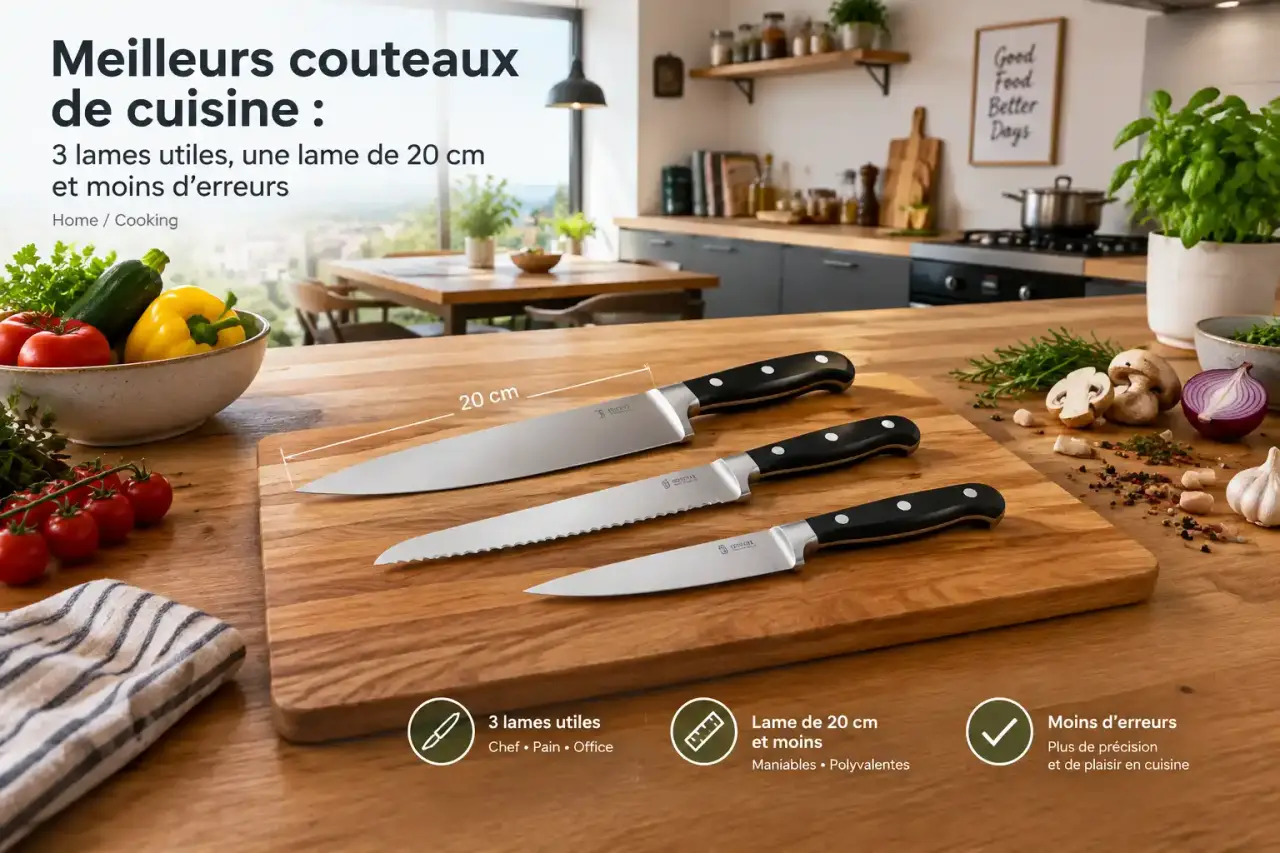 Meilleurs couteaux de cuisine : 3 lames utiles, une lame de 20 cm et moins d’erreurs