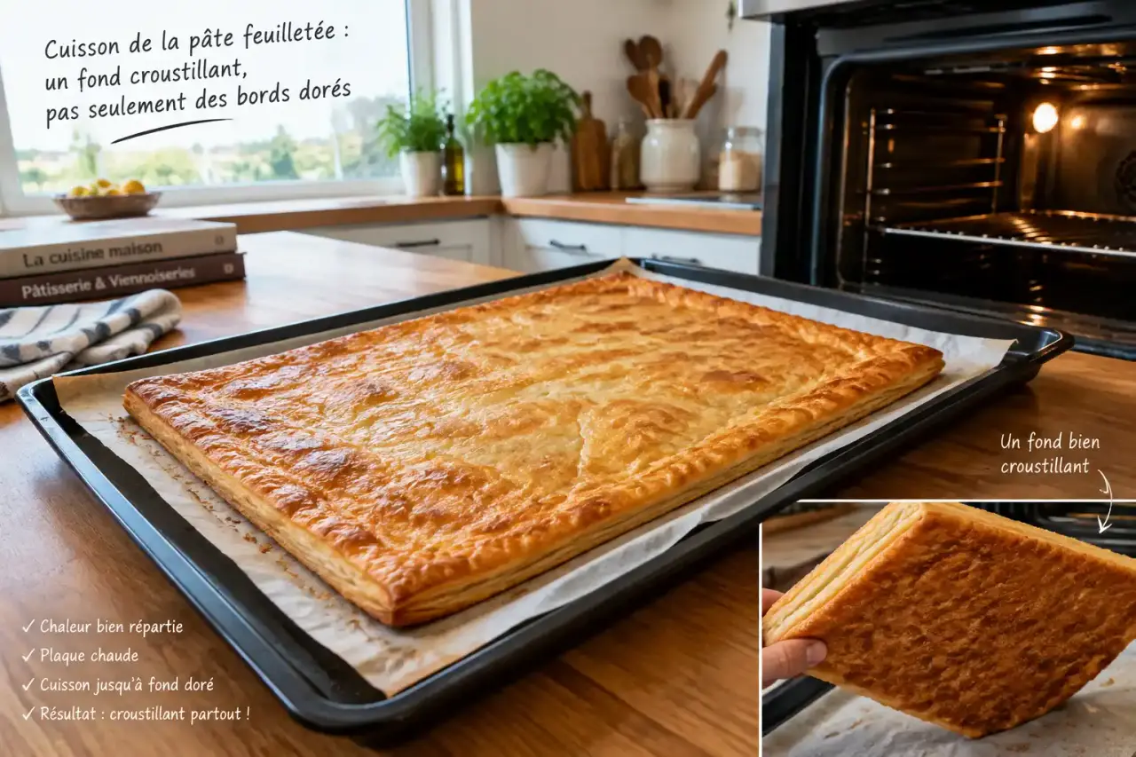 Cuisson de la pâte feuilletée : un fond croustillant, pas seulement des bords dorés