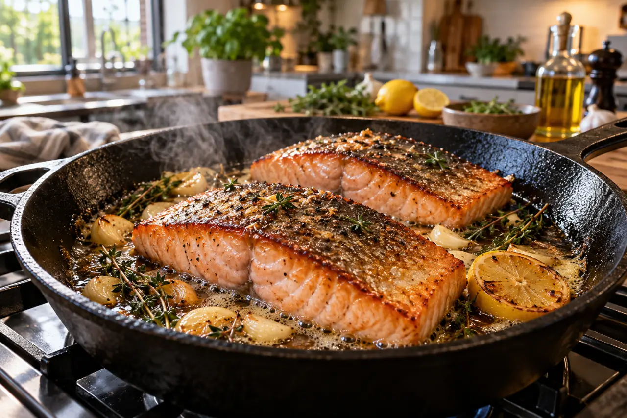 Cuire des pavés de saumon : peau croustillante, cœur moelleux et cuisson maîtrisée