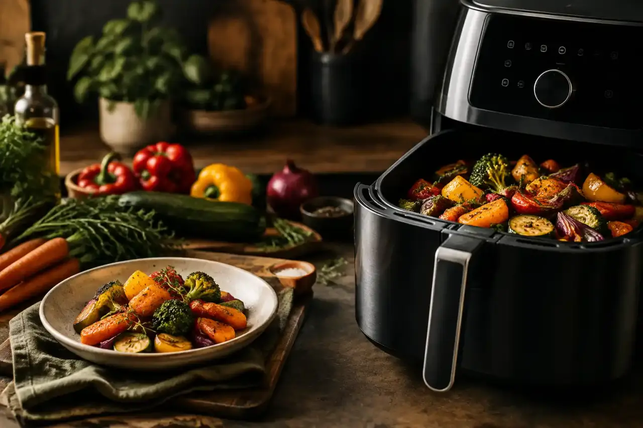Légumes de saison rôtis et fondants dans un plat de cuisson