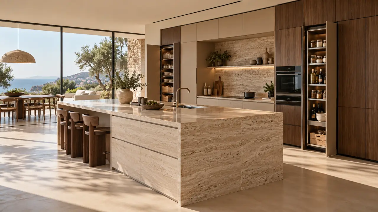 Design italien en cuisine : des lignes épurées, sans sacrifier les rangements