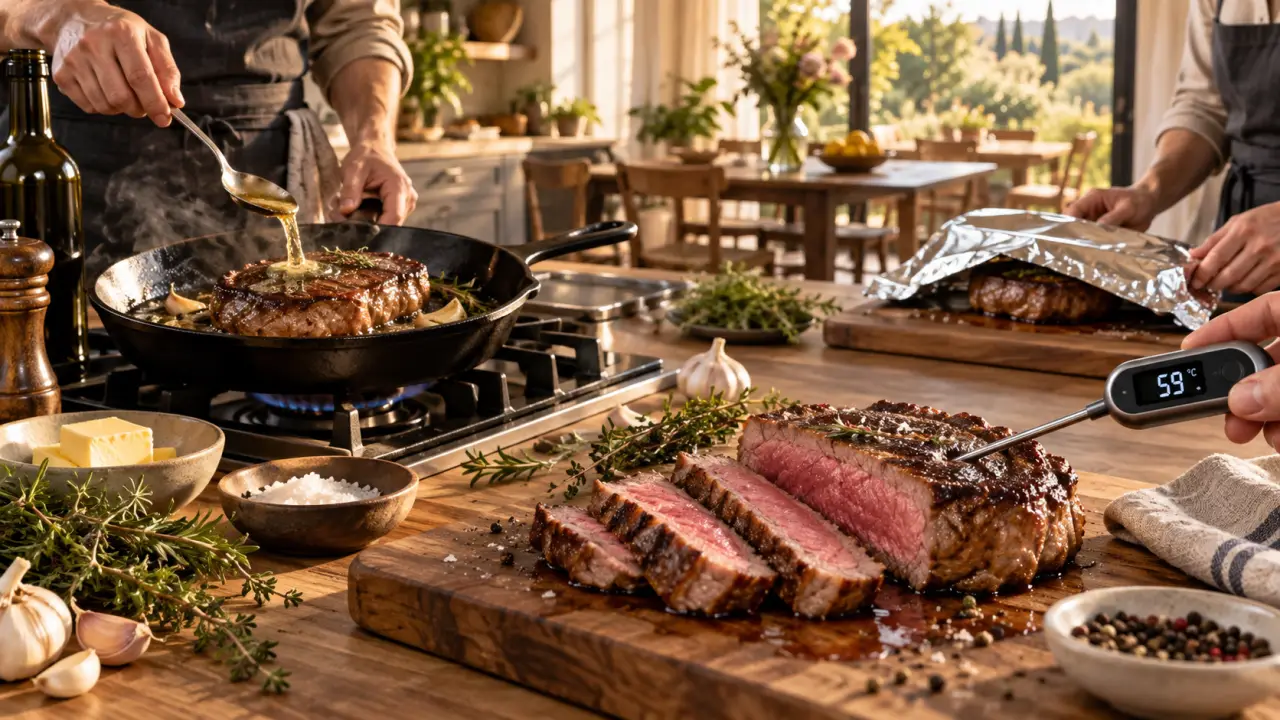 Viande cuite à point : cœur rose, 59 °C et 4 gestes pour la réussir