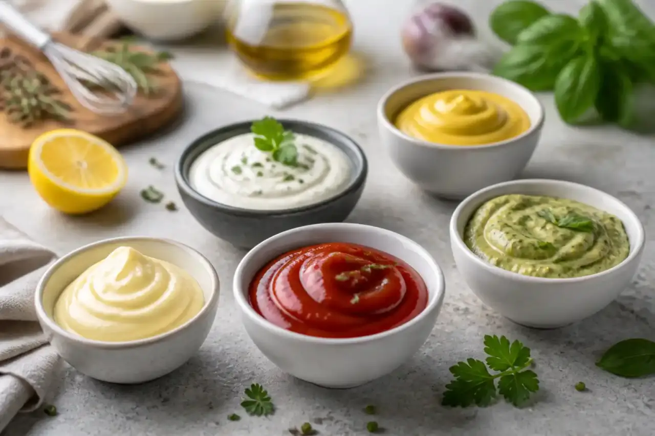 Préparation d'une sauce maison dans une ambiance chaleureuse, avec ustensiles et ingrédients frais