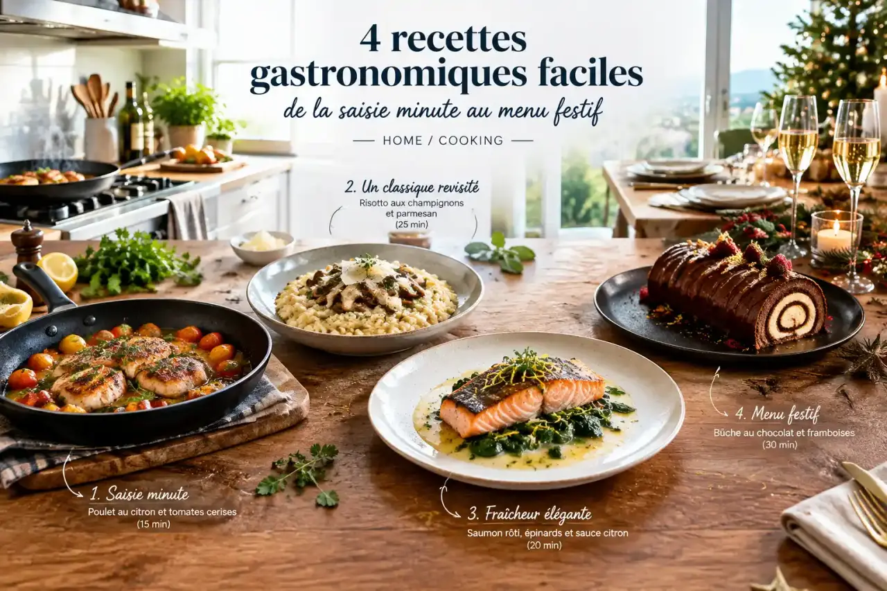 4 recettes gastronomiques faciles, de la saisie minute au menu festif